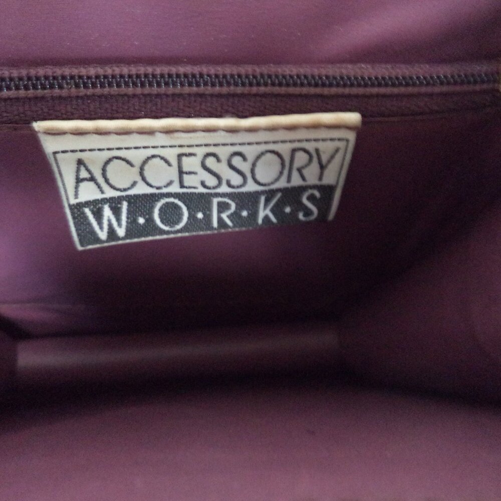 Accessory Works Vintage Croc faux leather tote bag purse w/ heart & lock small - Picture 14 of 15